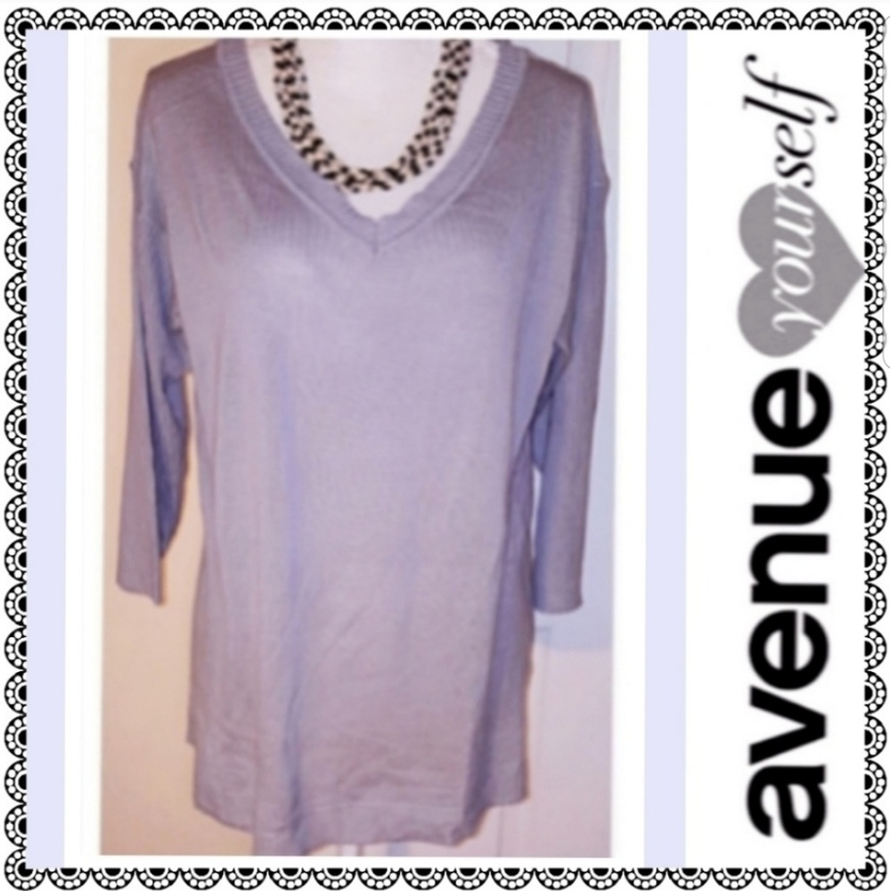 {Avenue} Design Collection gray tunic sweater, 16